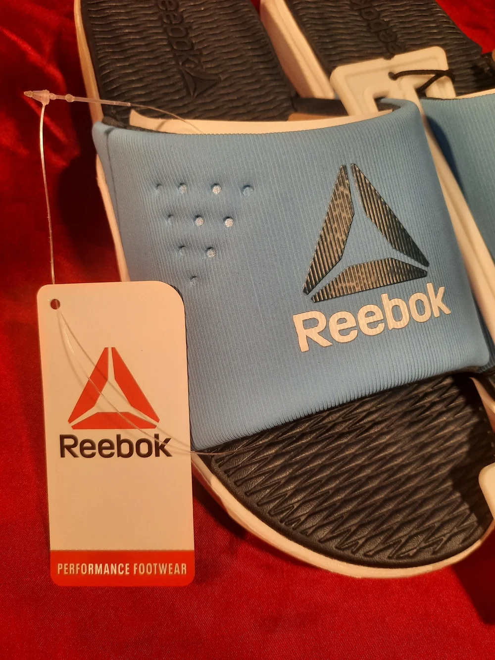 Reebok Go To Men’s Blue and White Slide Sandals